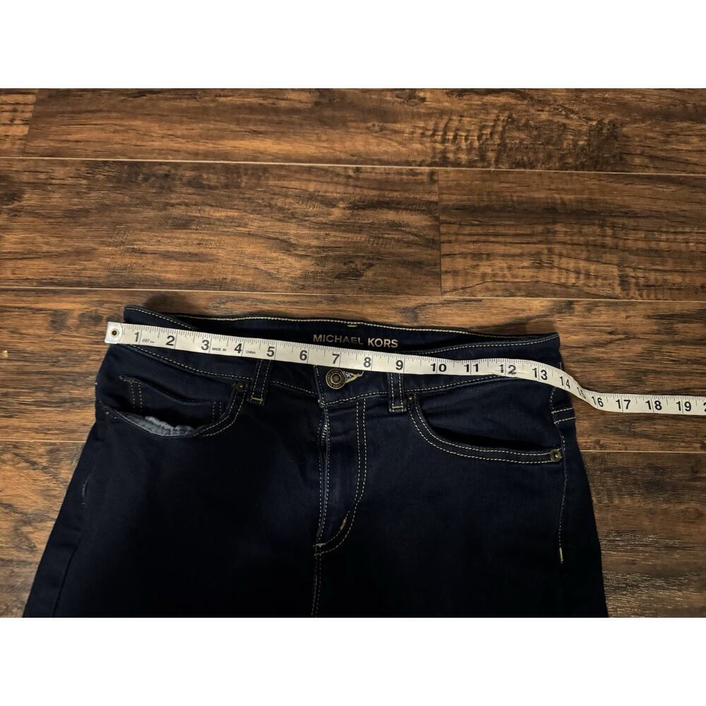 Michael Kors Women's Izzy Skinny Dark Wash Denim Jeans Blue Cotton Blend Size 8 - Picture 6 of 8